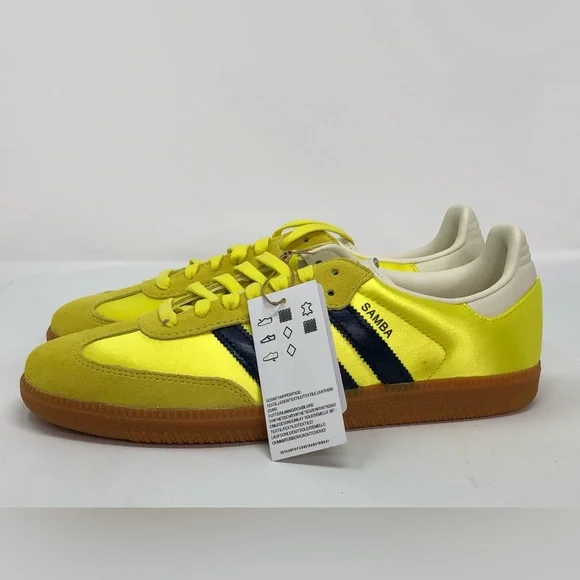 Adidas Women’s Samba OG Shock Yellow Night Indigo JI2594 - Size 10.5 - Picture 11 of 14